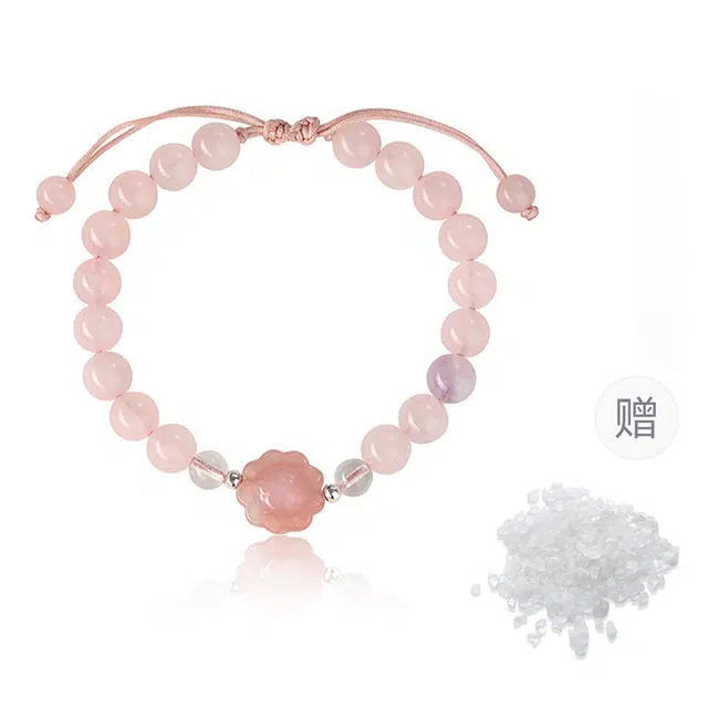 克兰茜 新中式国风转运珠时来好运诸事顺利太阳花编织绳 平安喜乐考神附体一研为定有钱花可调节手绳 水晶 手链 女款