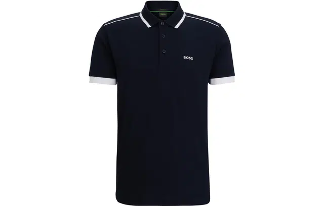 HUGO BOSS Cotton-Piqu Polo Shirt With Contrast Stripes And Logo Polo