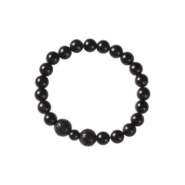 郁馨 水墨风乌黑单圈禅意素雅步步生莲气质文玩串珠 转运考研考试上岸 八方来财#好运 黑檀 手串 男女同款情侣款