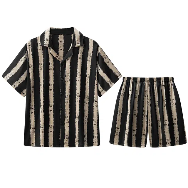 向薇 高级感短袖青少年可外穿睡衣套装 男款 图片色