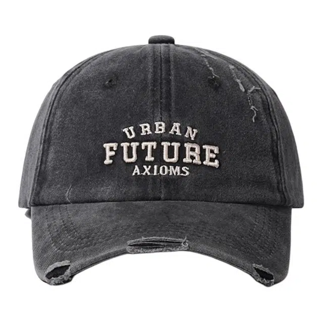 优莲茵 韩版潮时尚字母破洞水洗做旧春夏季街头百搭青年遮阳帽 大头围显脸小防晒帽 棉 鸭舌帽 男女同款情侣款