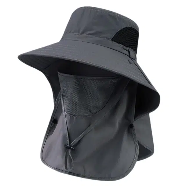 优莲茵 简约纯色速干遮阳大檐显脸小 户外休闲遮脸护颈防蚊登山 透气轻便好携带 可调节大头围 聚酯纤维 防晒帽 男款