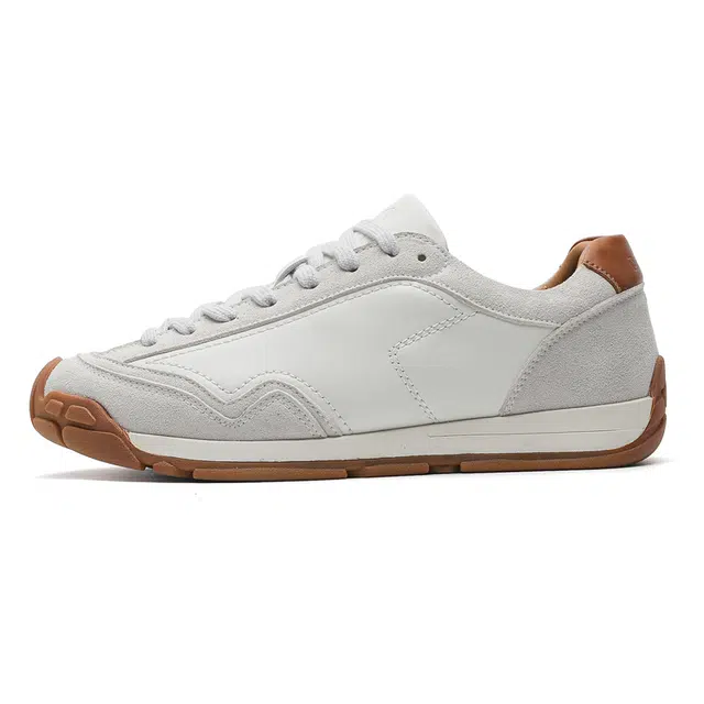 年走索 牛剖层革 复古运动休闲百搭 低帮 板鞋 男女同款 白色