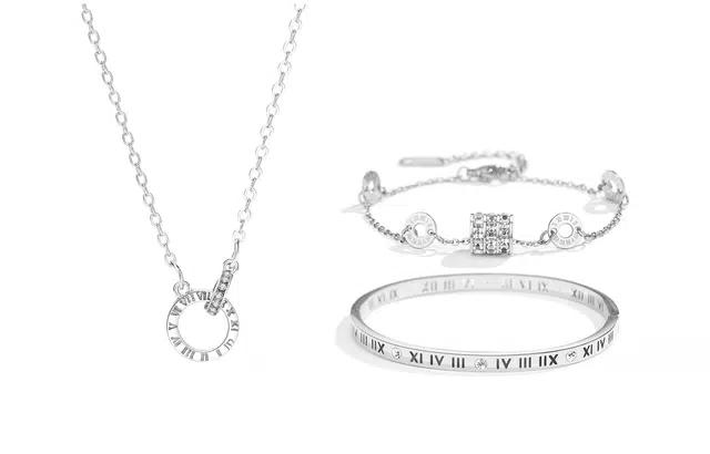 迎百宝 罗马转运小蛮腰 小众设计可调节层次感示爱 转运珠轻奢优雅高级感叠戴套装锆石 合金 手链 女款