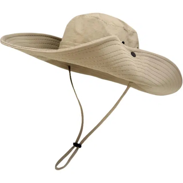 优莲茵 潮流纯色西部牛仔帽户外登山防晒帽 速干透气可调节大帽檐 轻盈透气舒适百搭 聚酯纤维 遮阳帽 男女同款情侣款