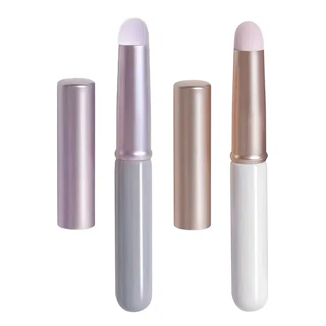 繁花森林 便携圆头唇刷口红晕染刷迷你短柄唇釉遮瑕刷多功能美容带盖化妆刷美容工具化妆工具