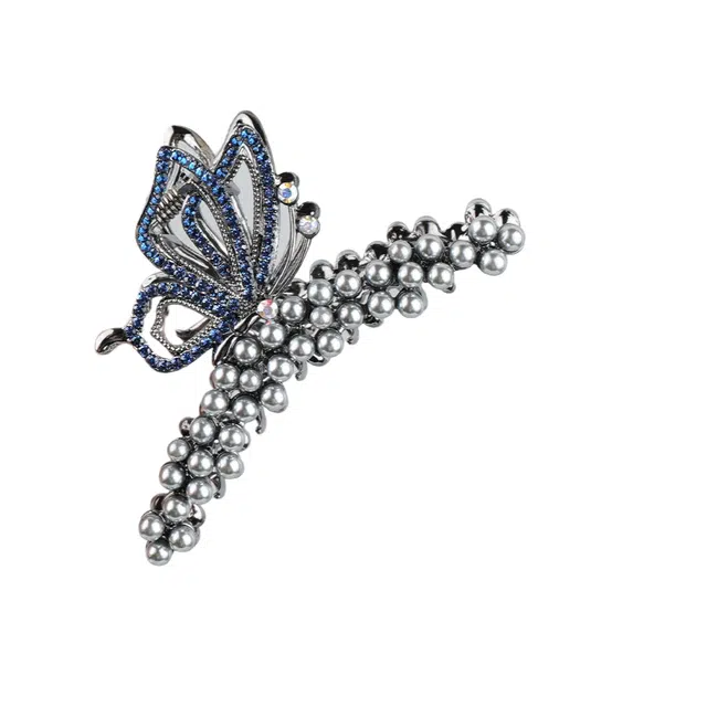 彤彤兔 珍珠抓夹大号气质时尚蝴蝶盘发抓夹后脑勺鲨鱼夹发量多 合金 发夹 女款