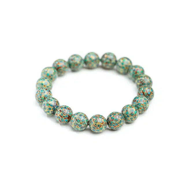 仙源 春日生机 欧珀绿  有钱花 万事顺利 新中式本命年守护文玩念珠佛珠# 好运 大漆 木作手串 男女同款情侣款