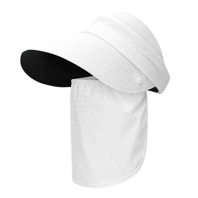 优莲茵 纯色运动风大檐遮阳 户外防紫外线空顶可扎马尾 骑车遮脸太阳 舒适透气休闲百搭 聚酯纤维 防晒面罩 女款