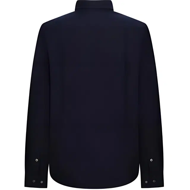 依文 纯色尖领商务休闲长袖衬衫 男款 藏蓝色