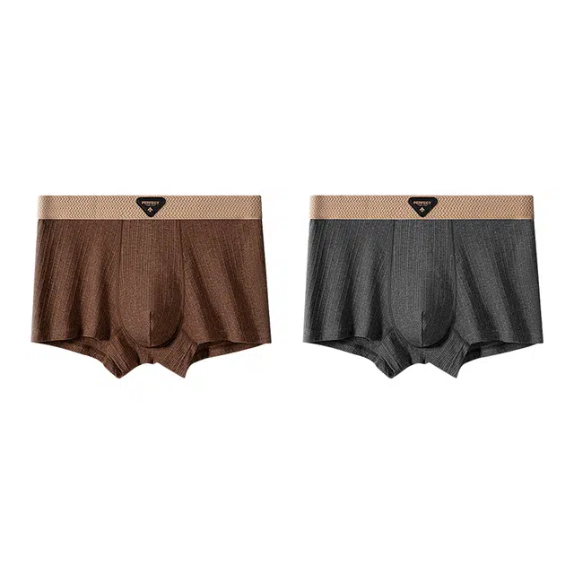 对你的私语 抑菌舒适中腰肌理平角内裤 男款 组合装