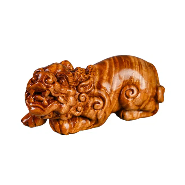 仙友 国潮新中式轻奢高级感【瑞兽貔貅】随手文玩吉祥如意心想事成财源广进摆件#好运 楠木 木作把件 男女同款情侣款