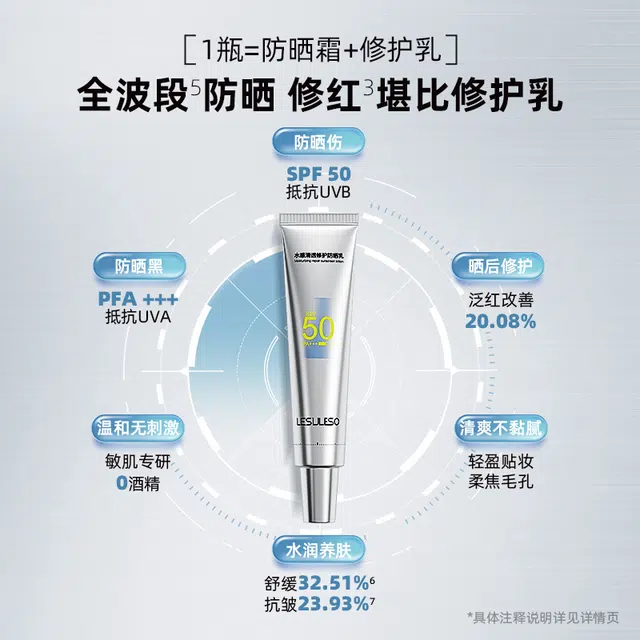 丽素丽速 水感清透防晒乳 防紫外线保湿晒后修护快速成膜