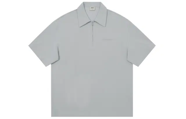 CHINISM Logo Embroidered Half-Zip Polo Shirt