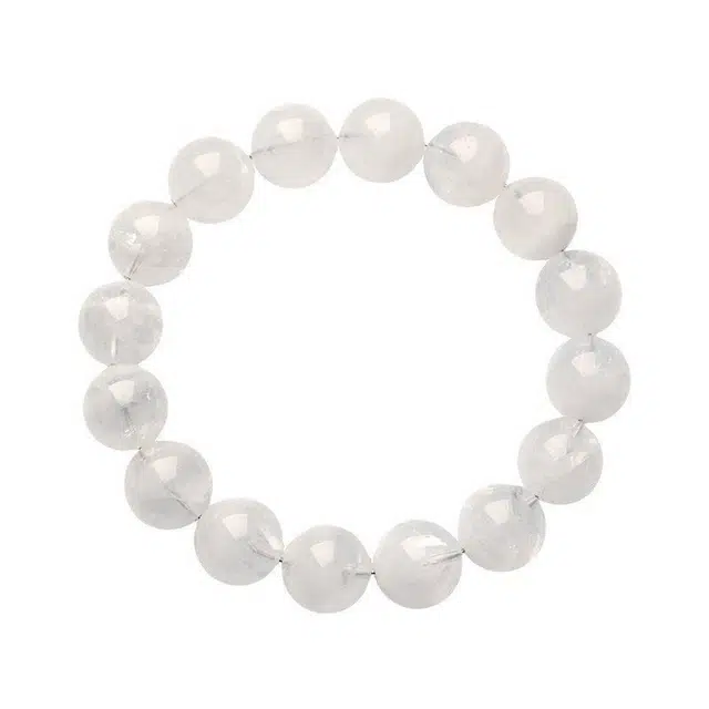 骊碧 香港轻奢白色幽灵聚宝盆圆珠高档浪漫有意义 表白仪式感 仿水晶 手串 女款