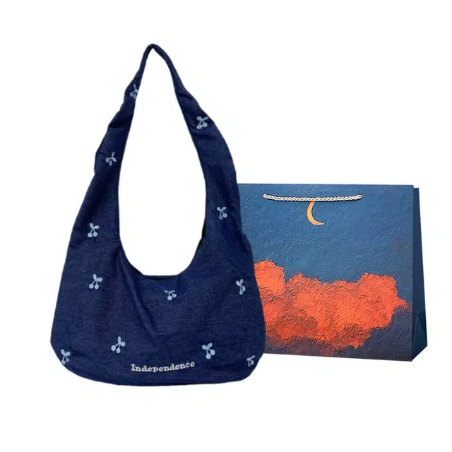 爱尔绅特 甜酷大容量樱桃背心包通勤 牛仔布 单肩包 女款 多色