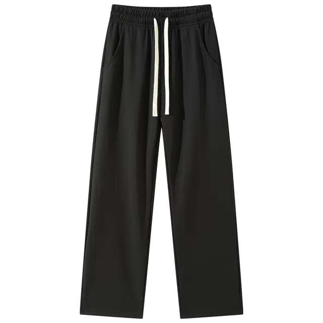 帕丁顿熊 基础款简约纯色宽松休闲卫裤透气舒适百搭直筒拖地针织运动裤 男女同款