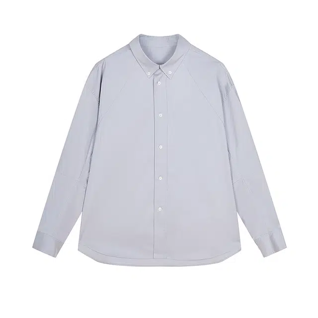 速写 纯色日常简约宽松轻商务长袖衬衫 男款
