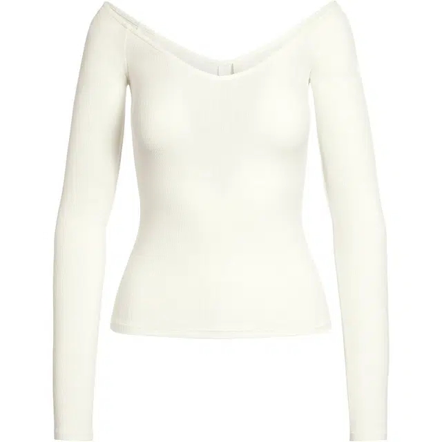 SKIMS SOFT LOUNGE OFF THE SHOULDER TOP T MARBLE