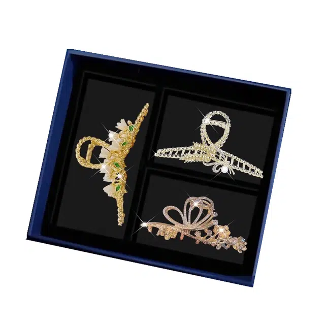 缔晶 精致时尚春夏花语鲨鱼夹抓夹套装 日常通勤森系马尾后脑勺发饰 合金 发夹 女款