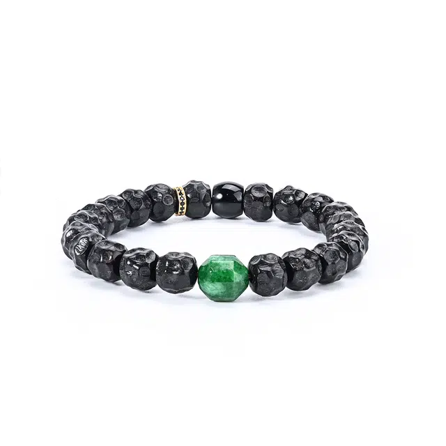 天纵 原生态手工雕刻奶酪陨石无相原色文玩 椰蒂 菩提类手串 男女同款情侣款