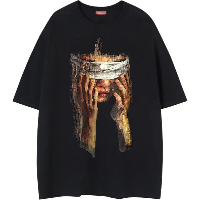 REXSHION Vintage Streetwear Painted T-Shirt