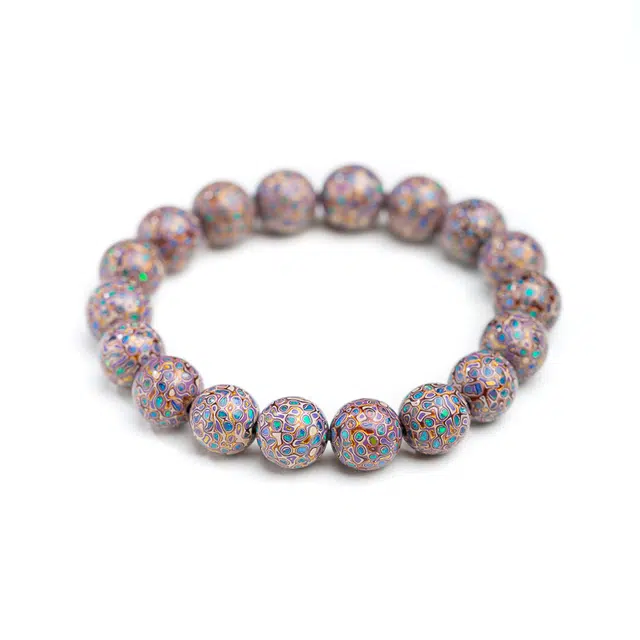 仙源 紫气东来 欧珀紫 精致复古小众设计 好运 新中式珠转运招财叠戴 国风简约文玩 大漆 木作手串 男女同款情侣款