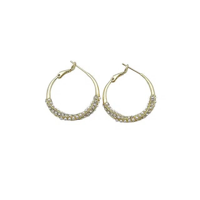 双生恋 简约优雅串珠小众设计感百搭时尚精致日常通勤约会轻奢高级感 铜合金 耳环 女款