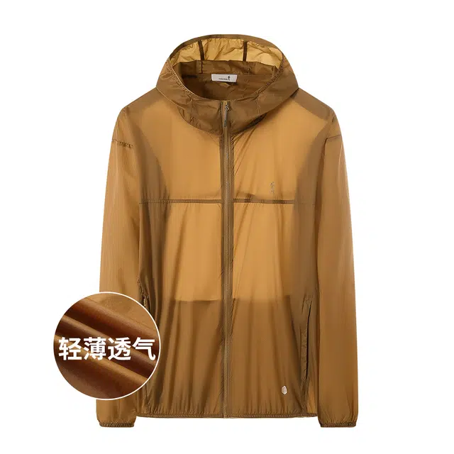 与狼共舞 户外休闲防水防紫外线运动透气凉感轻薄连帽长袖皮肤衣防晒服 男款
