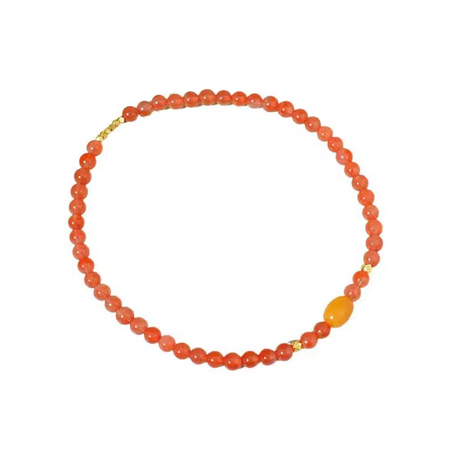 集亭 国风美学 中式轻奢 樱桃红双圈 南红 手串 男女同款情侣款