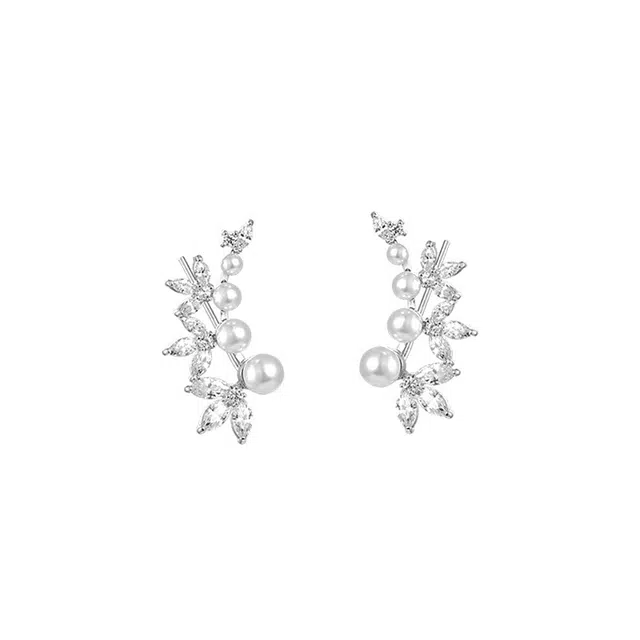 骊碧 轻奢 森系枫叶高档浪漫有意义 仿珍珠 耳环 女款