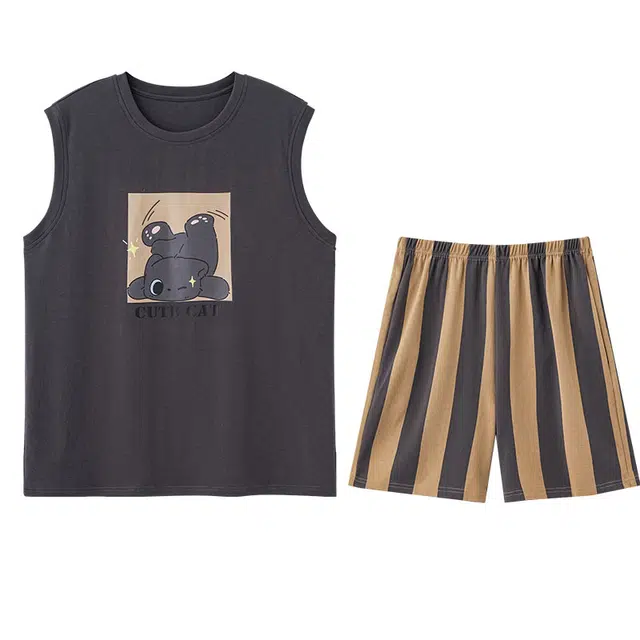 向薇 可爱甜美休闲外穿家居服睡衣套装 女款 图片色