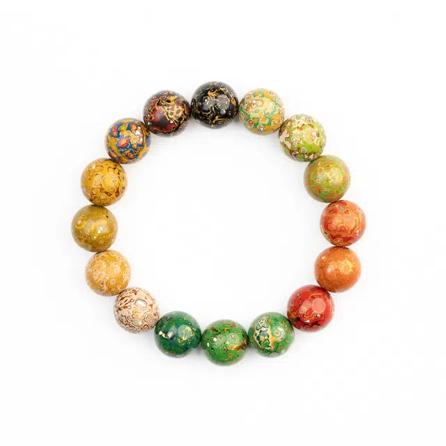 仙源 鎏金  财源滚滚 诸事顺利好运连连 国风国潮新中式 小众高级轻奢文玩 大漆 手串 男女同款情侣款