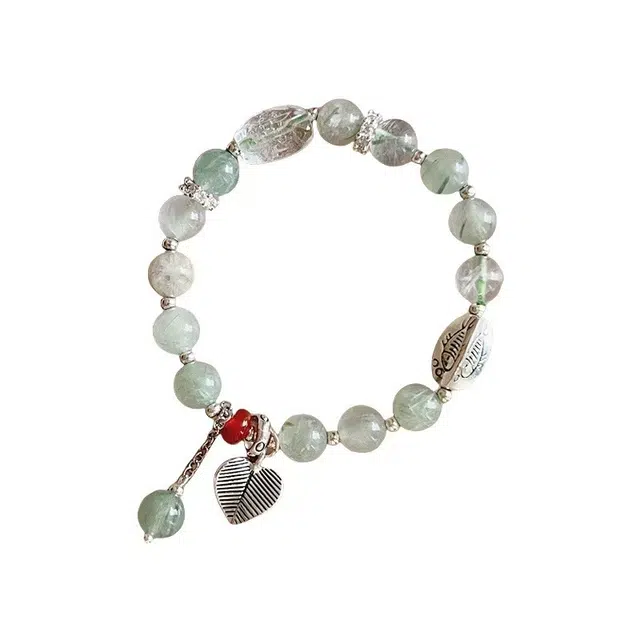 【竹林清风】 指尖瑰宝 八方来财做个富婆 小众高级感冷淡风水逆退散诸事顺利百搭时尚气质#好运天然 绿发晶 手串 女款