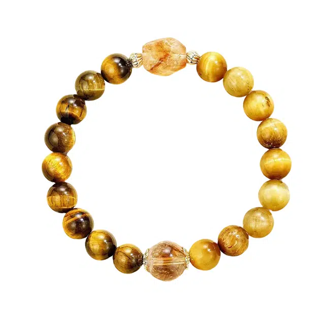 周百福 财源滚滚 新中式复古国潮 轻奢小众设计感 精致高级感 简约百搭 虎眼石 手串 男款