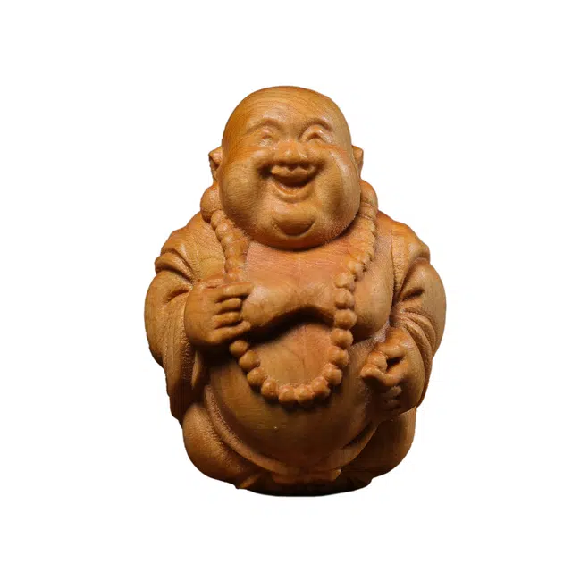仙友 国潮新中式轻奢高级感【弥勒佛】随手文玩佛祖庇佑心想事成万事顺遂摆件#好运 崖柏 把件 男女同款情侣款