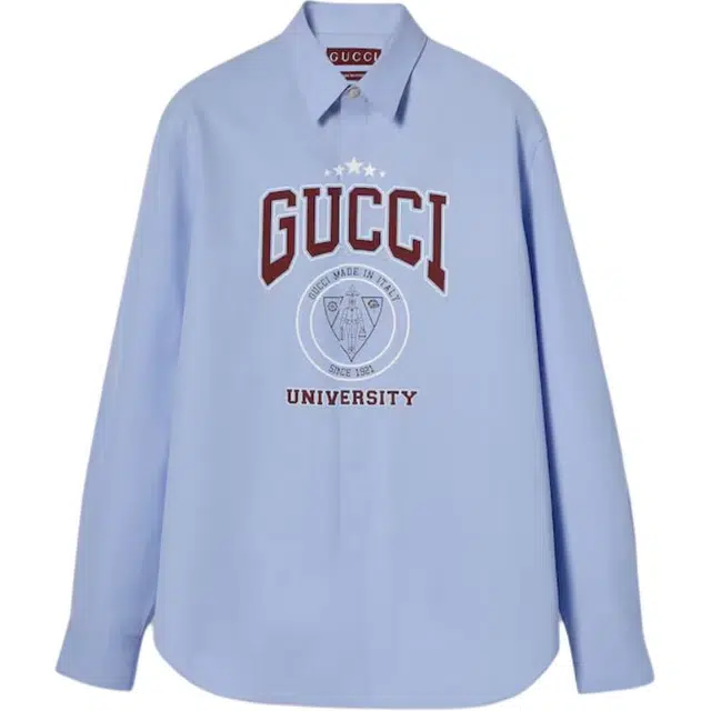 GUCCI SS25 Long Sleeve Shirt Light Blue