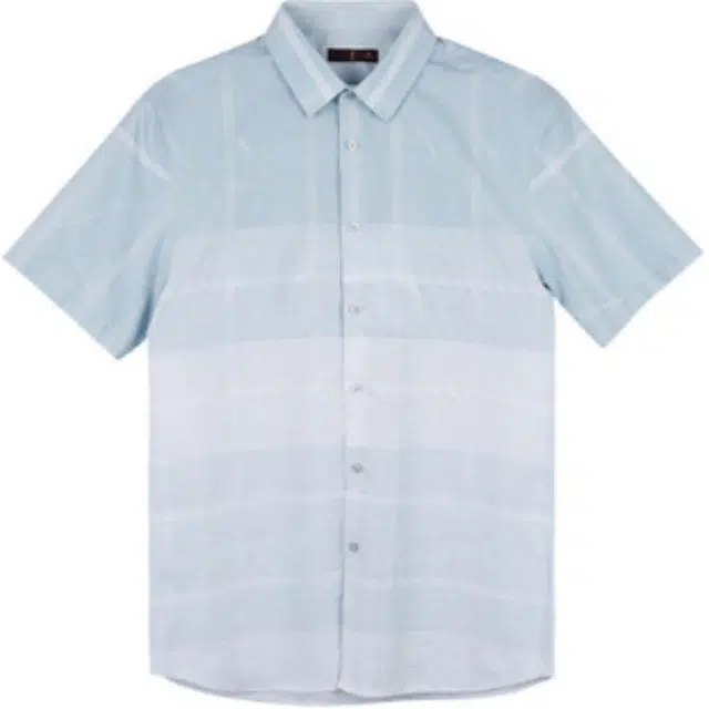 才子 修身翻领舒适短袖衬衫 男款 绿色