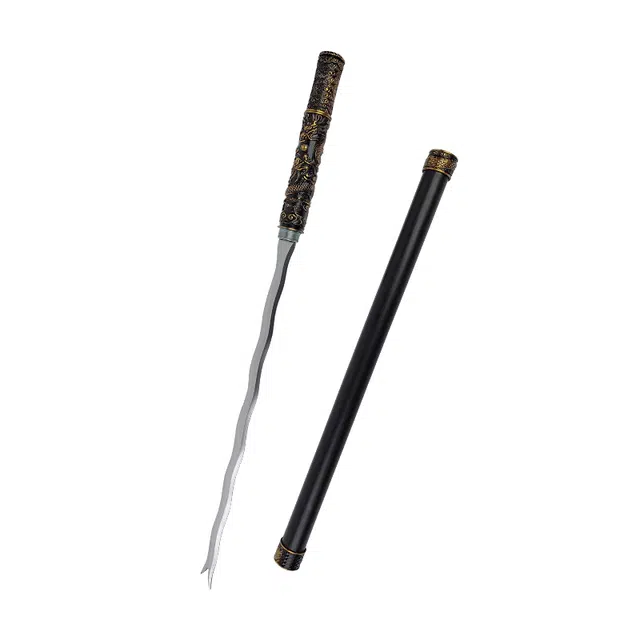天字号 龙蛇棍剑 金属刀剑高锰钢刃可反接长兵器收藏未开刃 成品模型