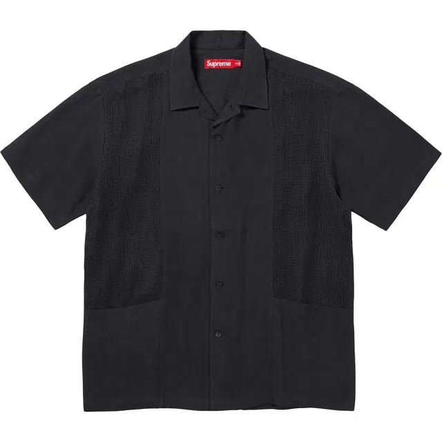 Supreme SS24 WEEK18 MESH PANEL LINEN SS SHIRT