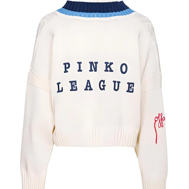 PINKO SS25 Letter Embroidered Hoodie Knit