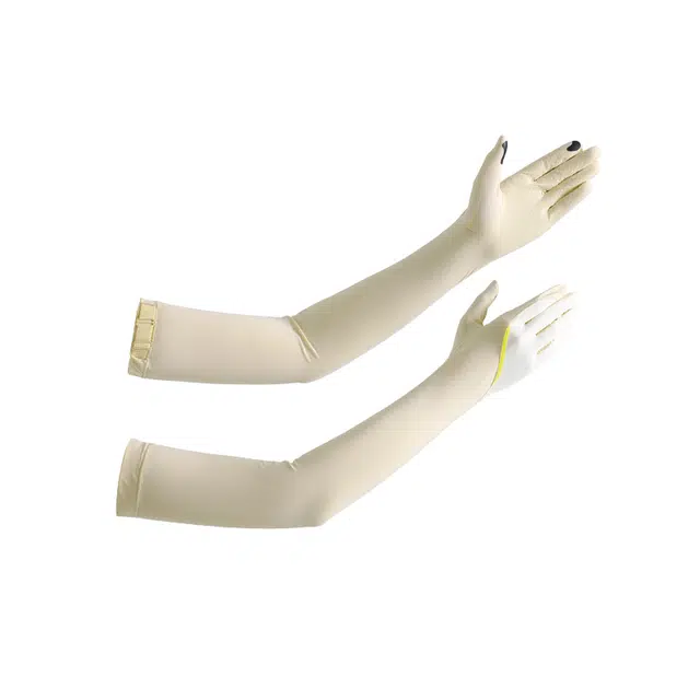 俞兆林 夏季冰丝袖套防紫外线手套冰袖一体加长款护臂手袖开车骑行遮阳凉感防滑触屏 冰爽 防晒袖 女款