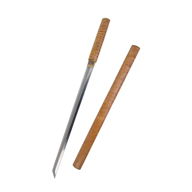 天字号 金丝楠棍刀 牛角挡口五枚合夹钢刀身收藏未开刃 成品模型