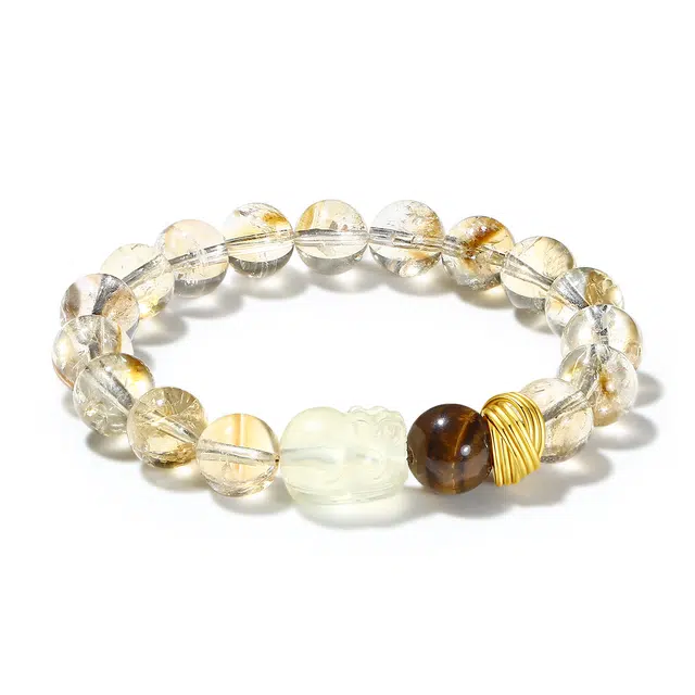 【普陀山官方已过香】 普陀山文创 招财吞金吸金貔貅转运旺事业八方来财招财进宝#好运 黄水晶 手串 男女同款情侣款