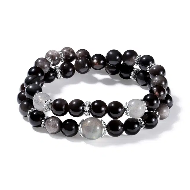 【普陀山官方已过香】 普陀山文创 简约时尚高级感事业运爆棚转运珠升职加薪事业有成好运相伴#好运 黑曜石 玉石手串 男女同款情侣款