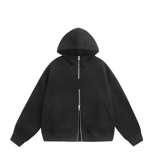 大白鲨 双拉链连帽重磅帽衫卫衣 男女同款