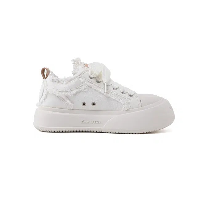 SOAP OPERA Bubble Smile Canvas Sneakers White
