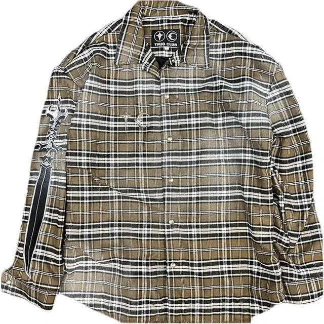 THUG CLUB Flannel Plaid Shirt