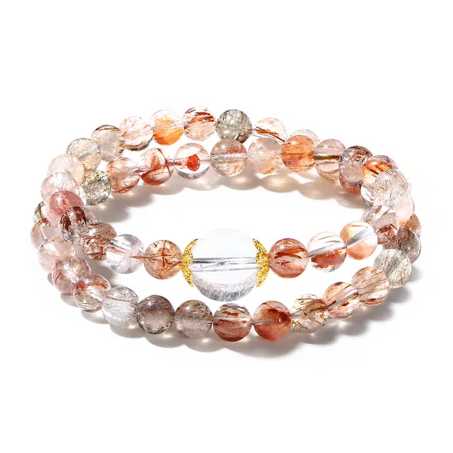 【官方已过香】 普陀山文创 超七转运珠招财平安  日进斗金财源广进发财暴富双圈叠戴#好运 白水晶 手串 男女同款情侣款