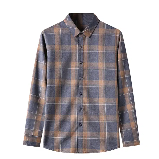 恒源祥 商务休闲格子款长袖衬衫 男款